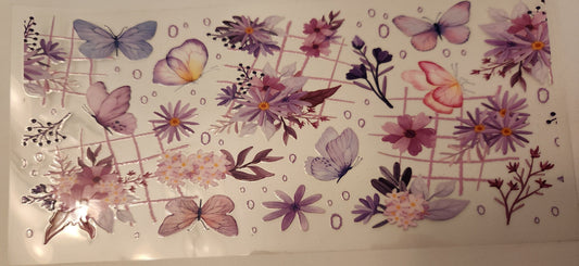 UVDTF Decal- Butterflies & Flowers