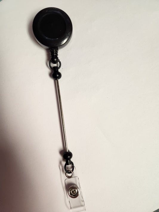 Beadable Badge Reel Blanks- Black