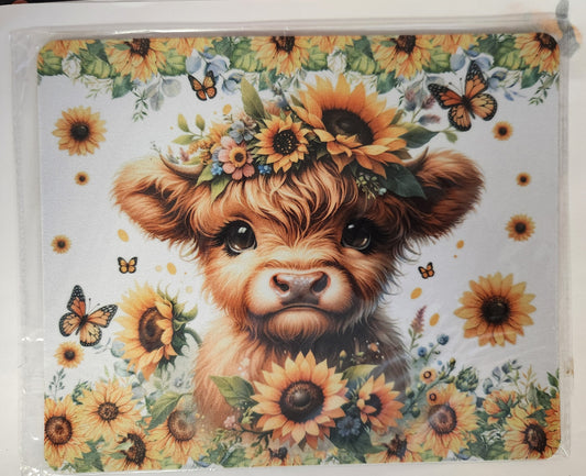 Sunflower Cow Mouse Pad