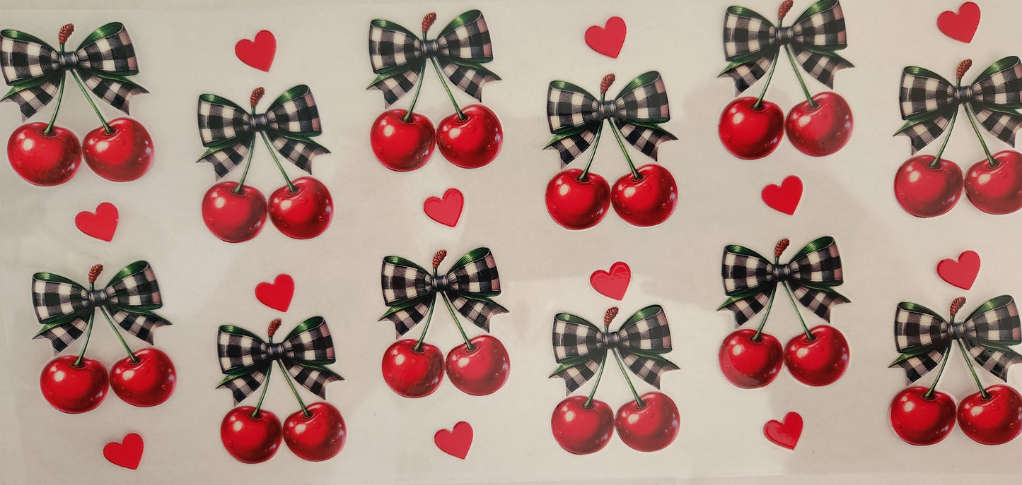 UVDTF 16oz Cup Wrap- Cherry Bows