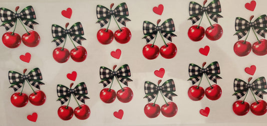 UVDTF 16oz Cup Wrap- Cherry Bows