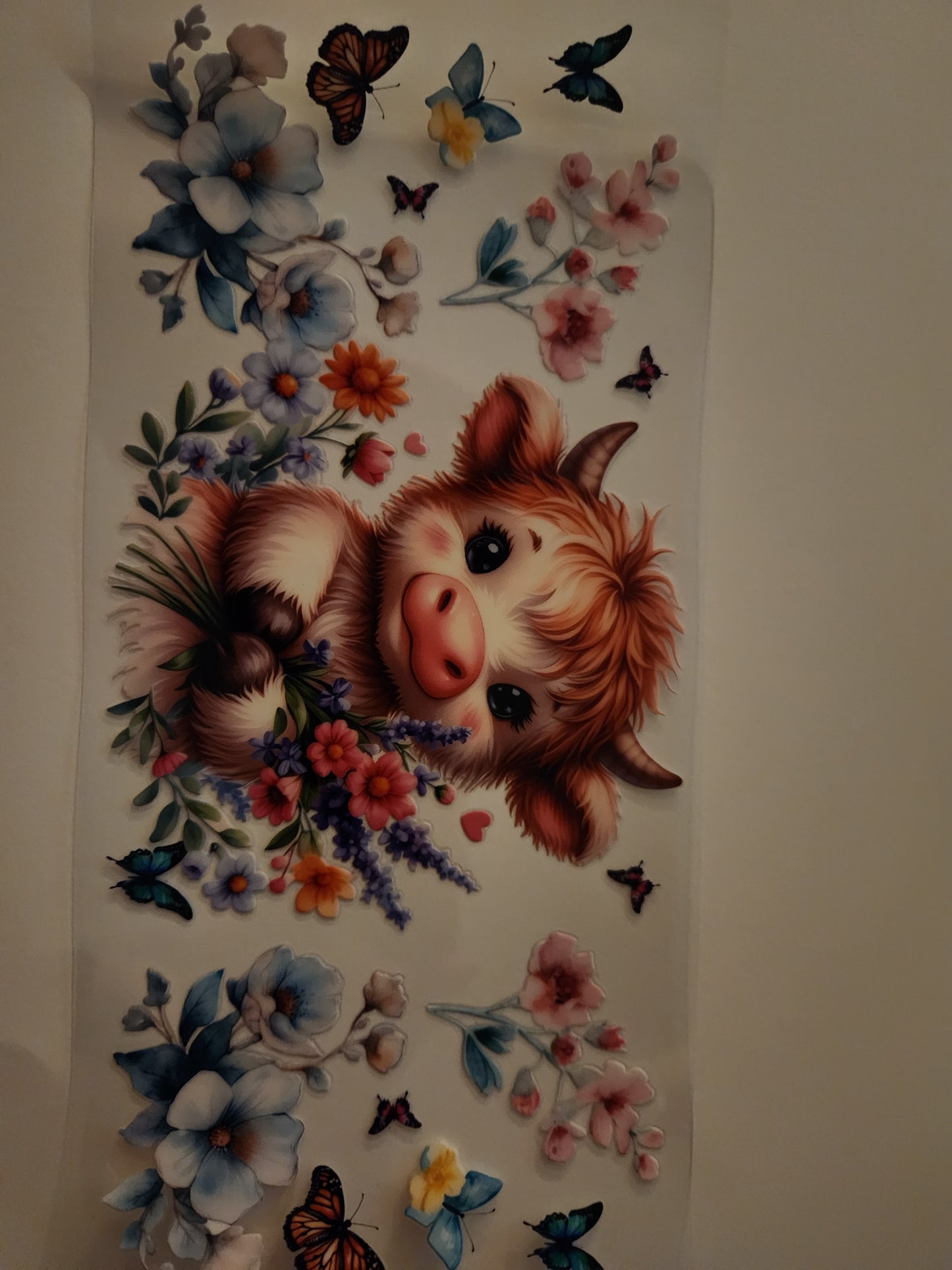 Cup Wrap- Cow & Flowers