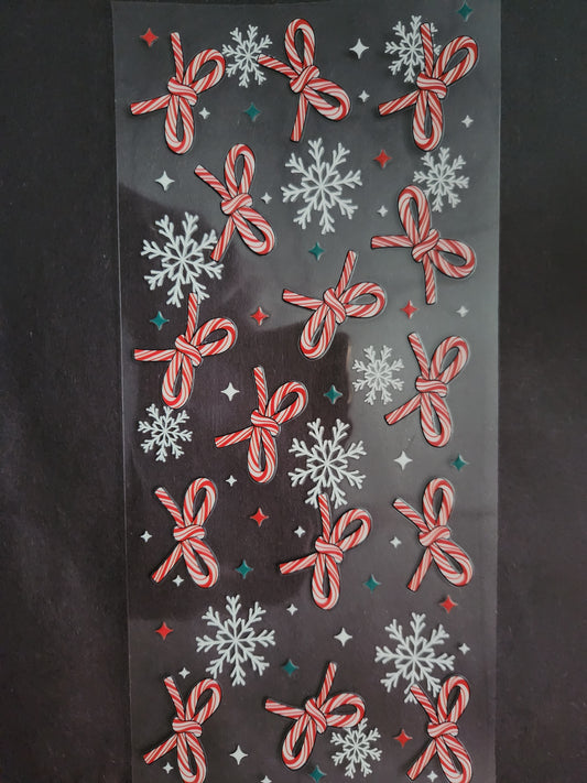 Cup Wrap- Candy Cane Bows