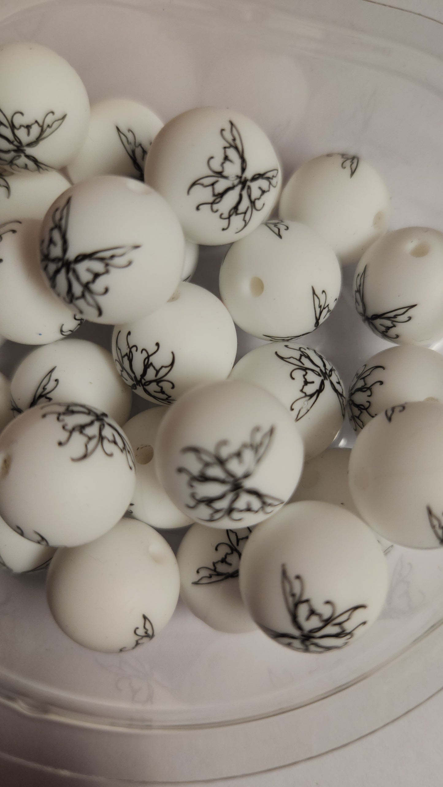 15mm Printed Silicone Beads- Butterfly