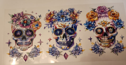 UVDTF Decal- Skull Flowers