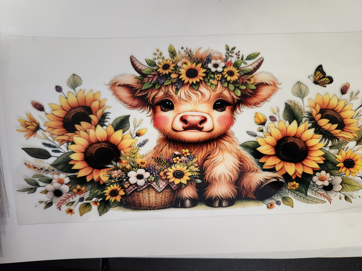 UVDTF 16oz Cup- Sunflower Cow