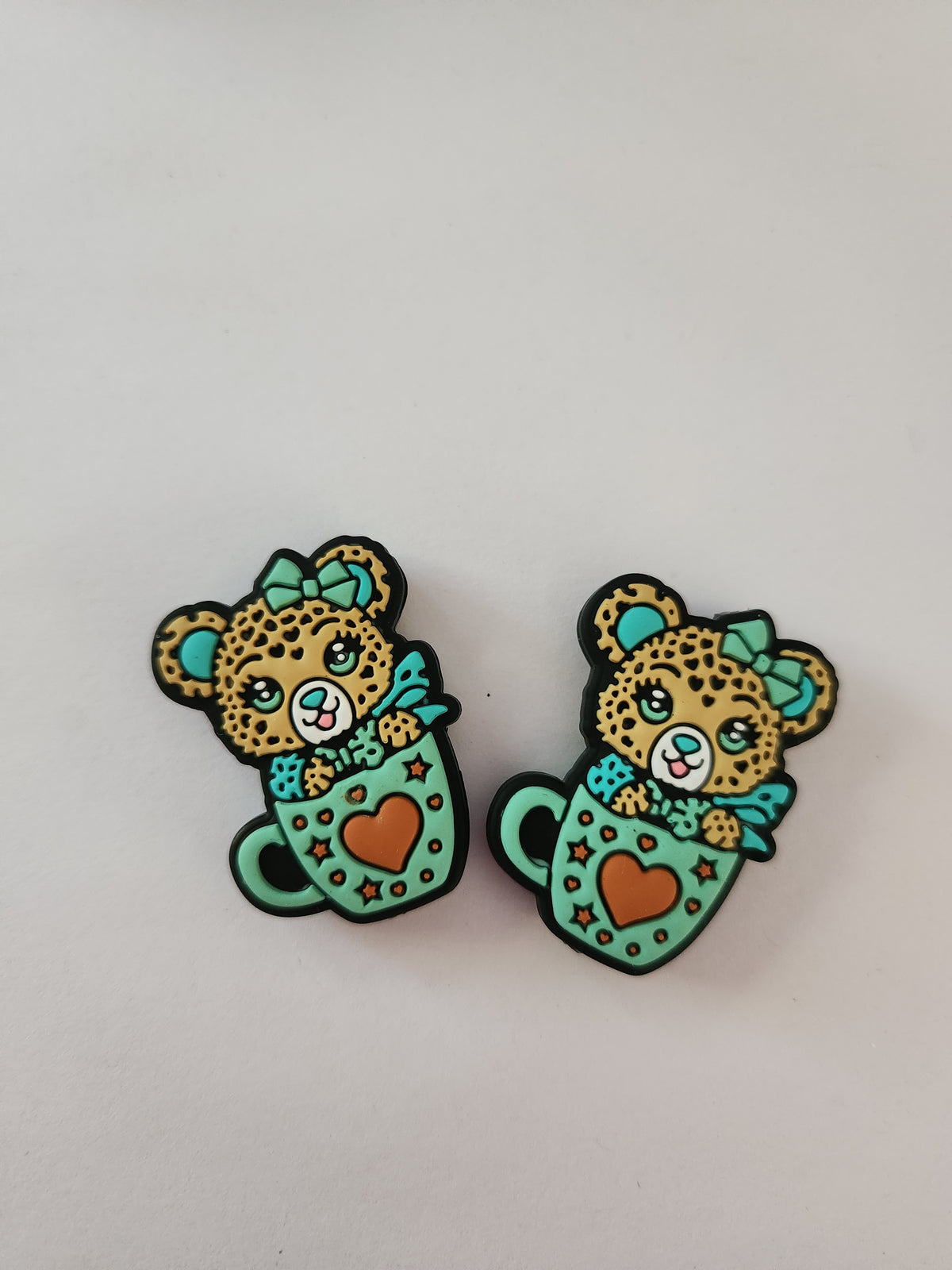 2D Silicone Focal- Cheetah in Coffee Cup