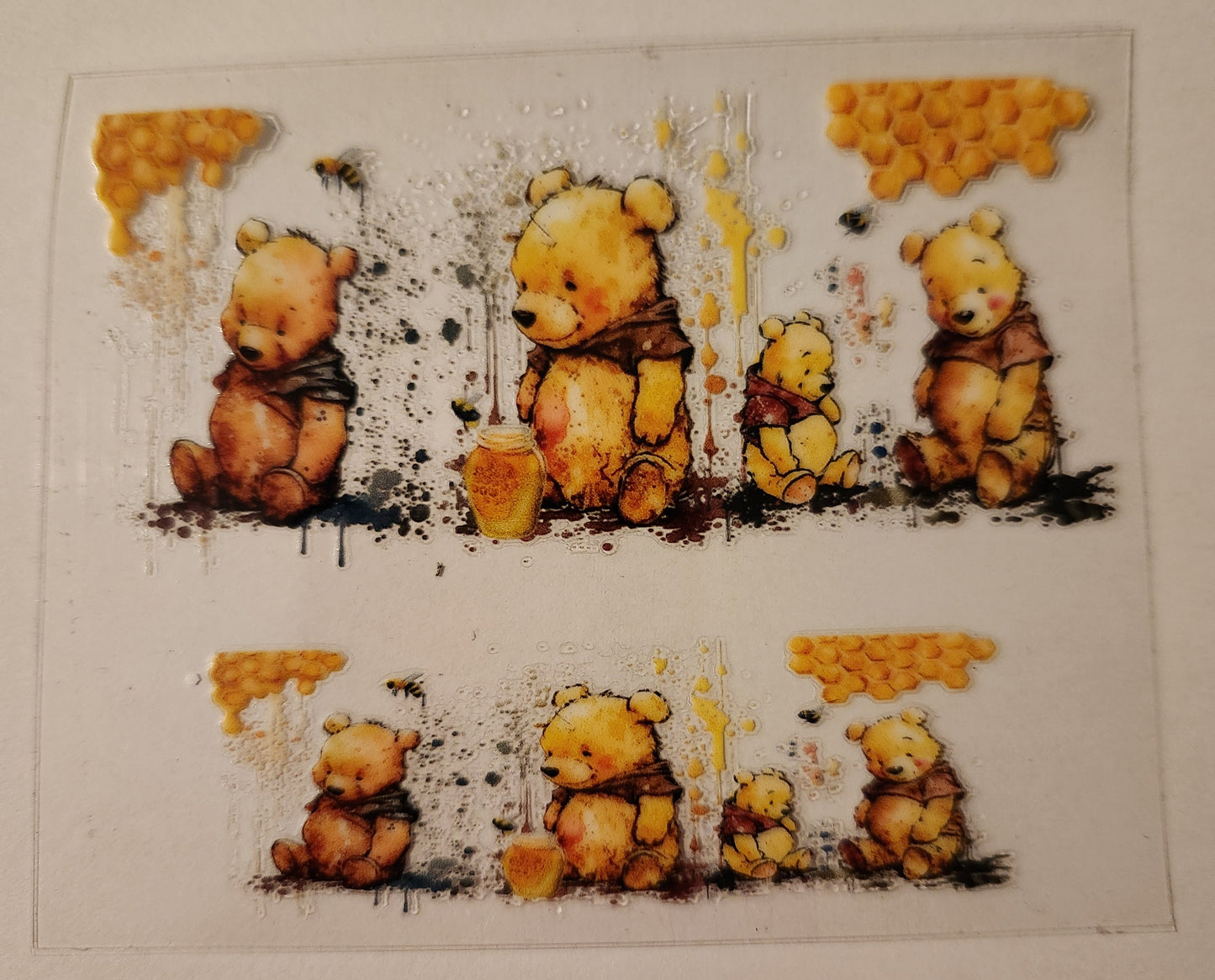 UVDTF Mini Tumbler Keychain Wrap (single) Yellow Bear (100 Acre Wood)