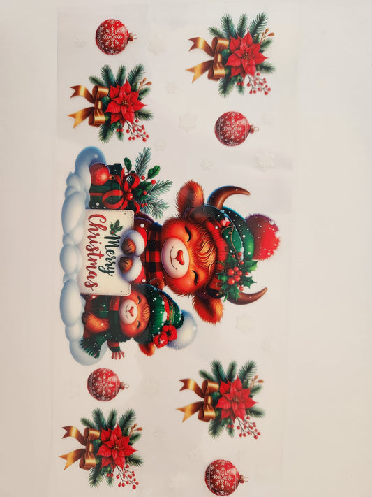 Cup Wrap- Christmas Cow